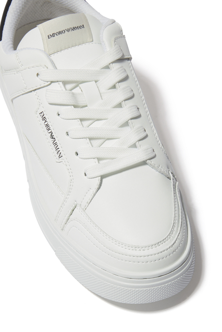 Low-Top Logo Leather Sneakers